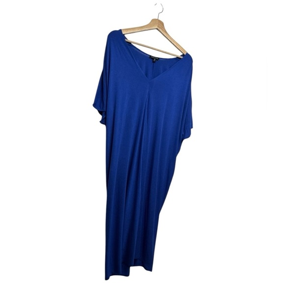 UNIVERSAL STANDARD Teresa Liquid Jersey V-Neck Dress Mazarine Blue M/18-20 - Picture 7 of 10